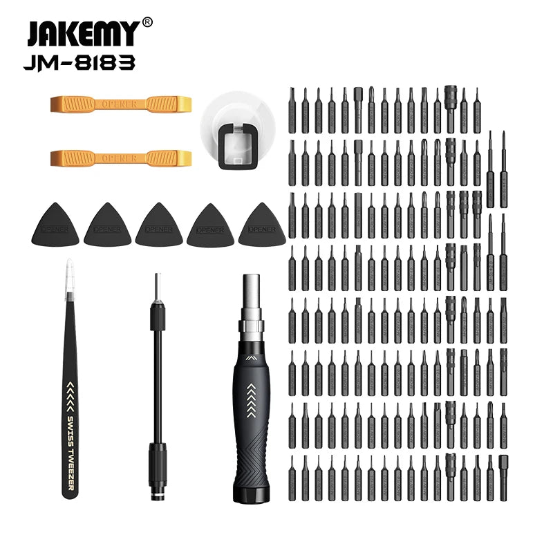 JAKEMY 145 in 1 Precision Magnetic Screwdriver Set Hex Phillips Screw Driver CR-V Bit for Mobile Phone Tablet Laptop Repair Tool