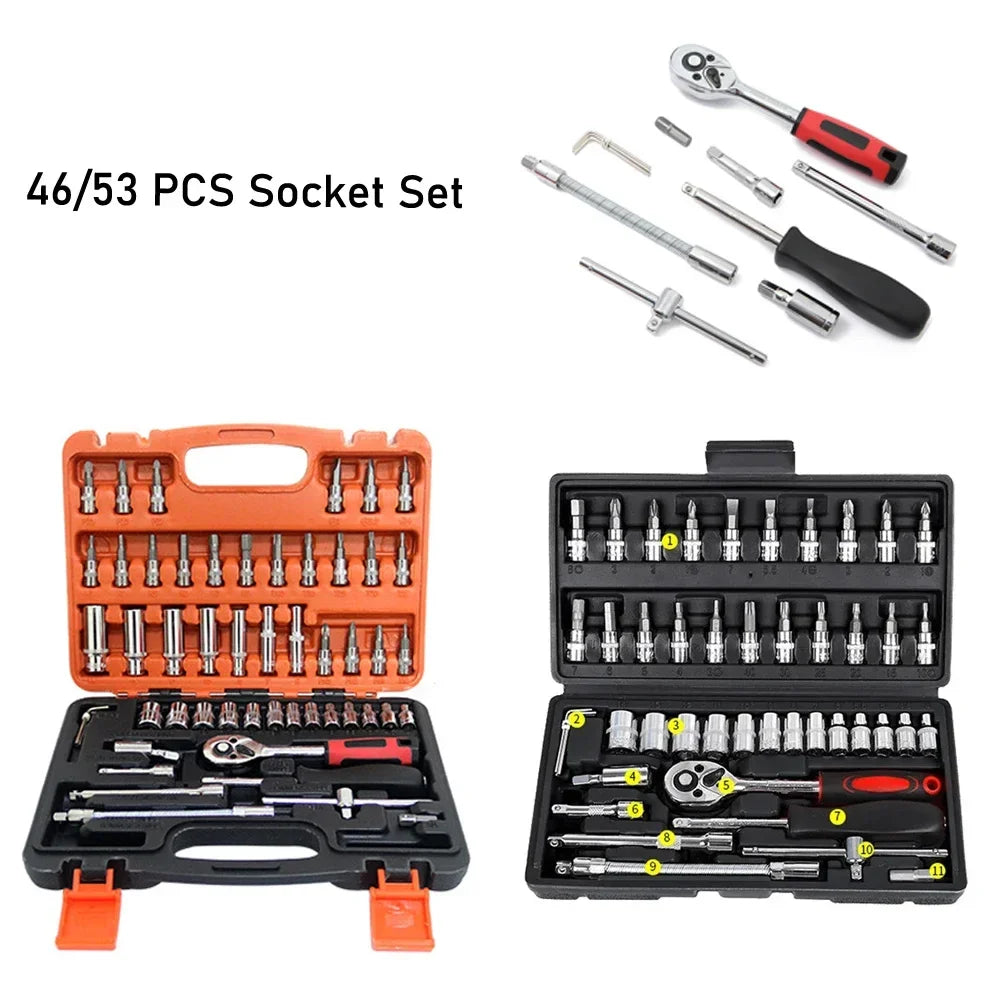 ProFix™ 46-Piece 1/4-Inch Socket & Ratchet Wrench Set