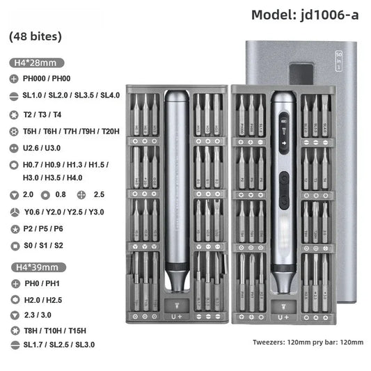 Multi Functional Electric Screwdriver Precision Set with Rechargeable Magnetic Small Blade for Precision Maintenance