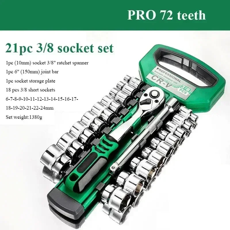 ProTorque™ 3-in-1 Ratchet Socket Wrench Set