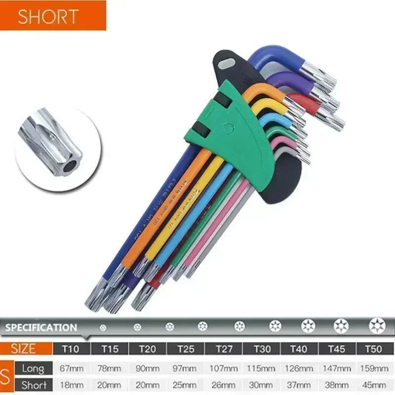 PrecisionPro HexMaster 9-Piece Long Arm Hex Wrench Kit (1.5mm - 10mm)