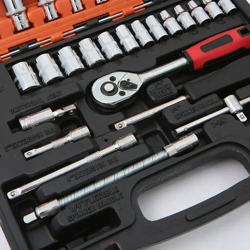 ProFix™ 46-Piece 1/4-Inch Socket & Ratchet Wrench Set